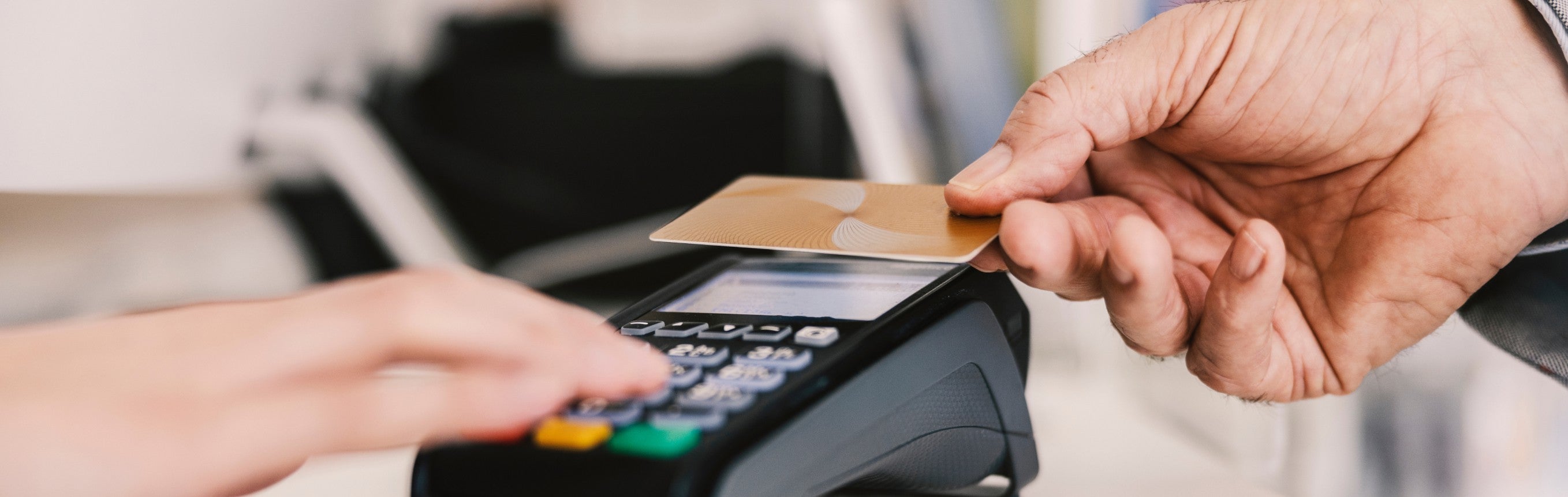 Contactless payment being made