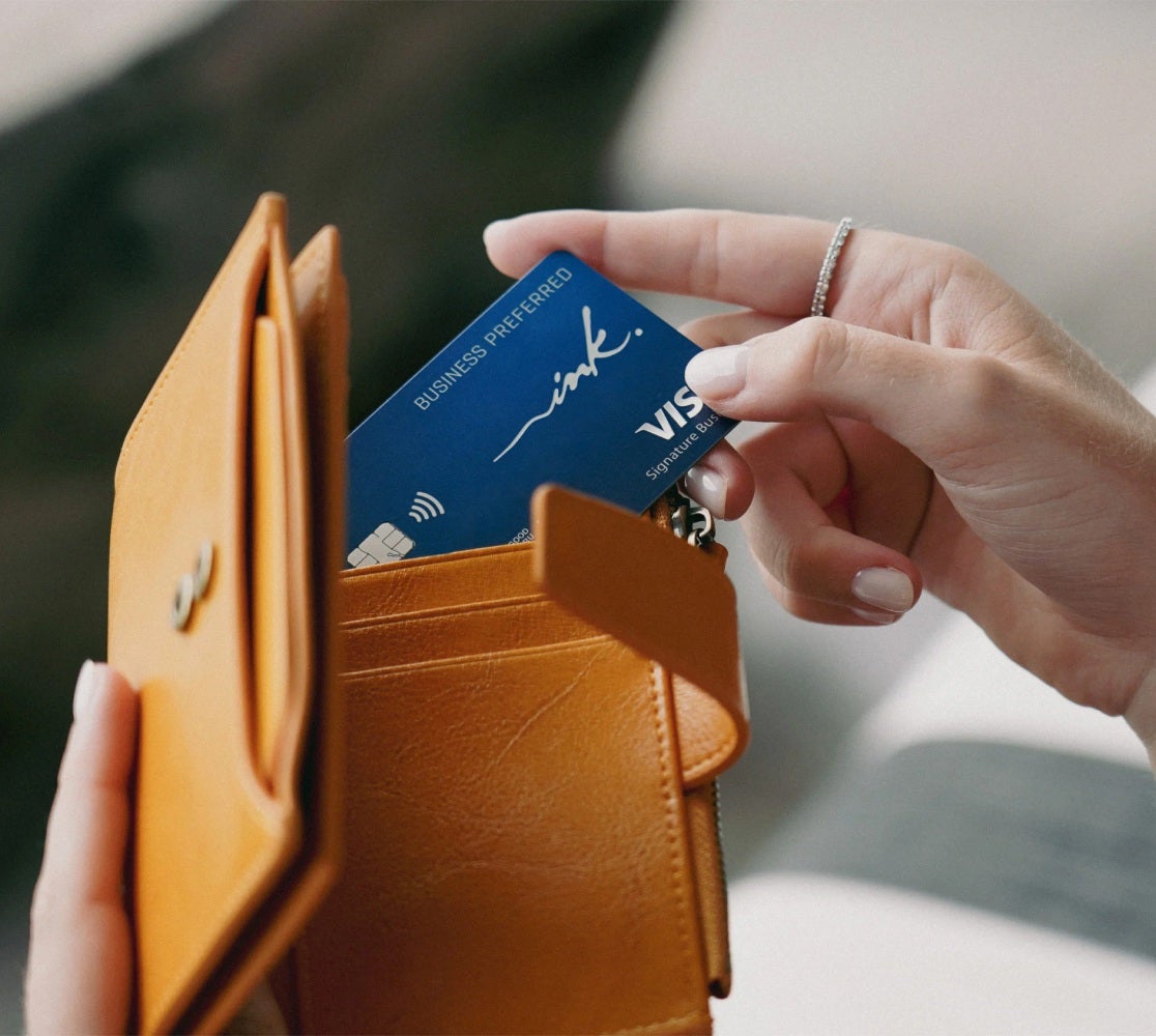 Putting a Visa card in a wallet