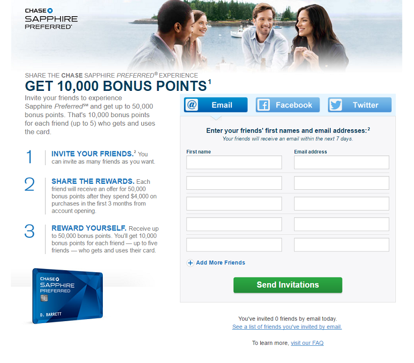 The Chase Sapphire Referral Page
