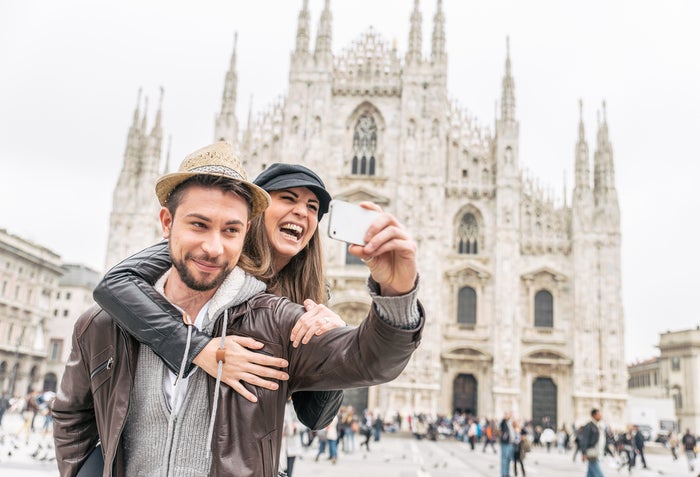 Couple taking selfie