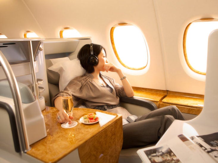 Emirates business class Champagne