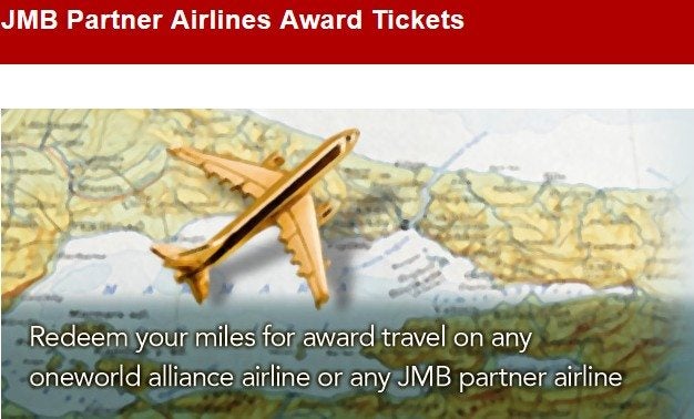 JMB Partner Airlines Award Tickets