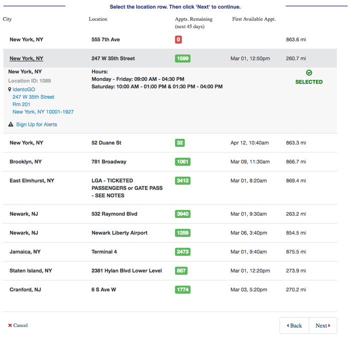 TSA PreCheck Interview Schedule