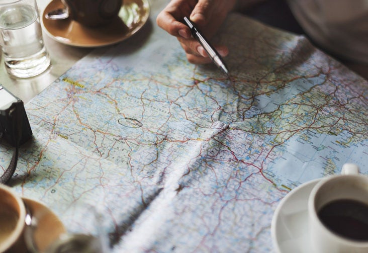 Travel planning with map