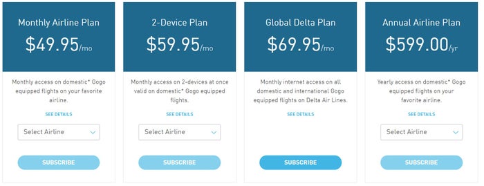 Gogo Subscription Plans