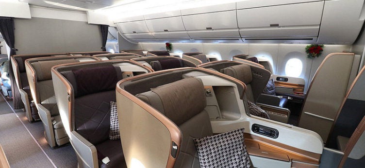 Singapore Airlines Business Class Cabin