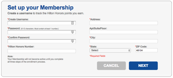 Hilton Honors Dining Program Sign Up