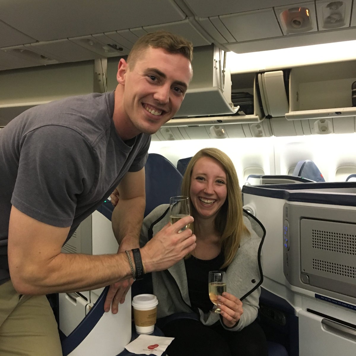 Deric with His Girlfriend on Delta One