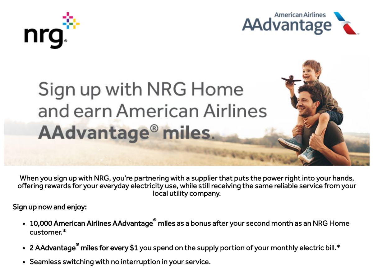 Earn American Miles by Switching to NRG