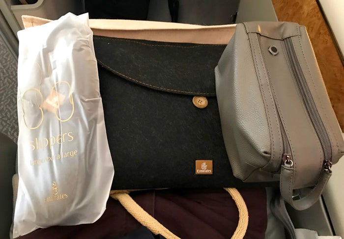 Emirates First Class A380 – Amenities Kit & Pajamas Emirates First Class A380 - Amenities Kit & Pajamas