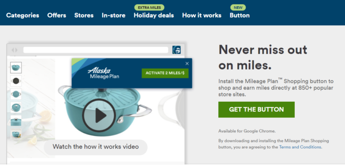 Alaska Mileage Plan Shopping Portal Shopping Button