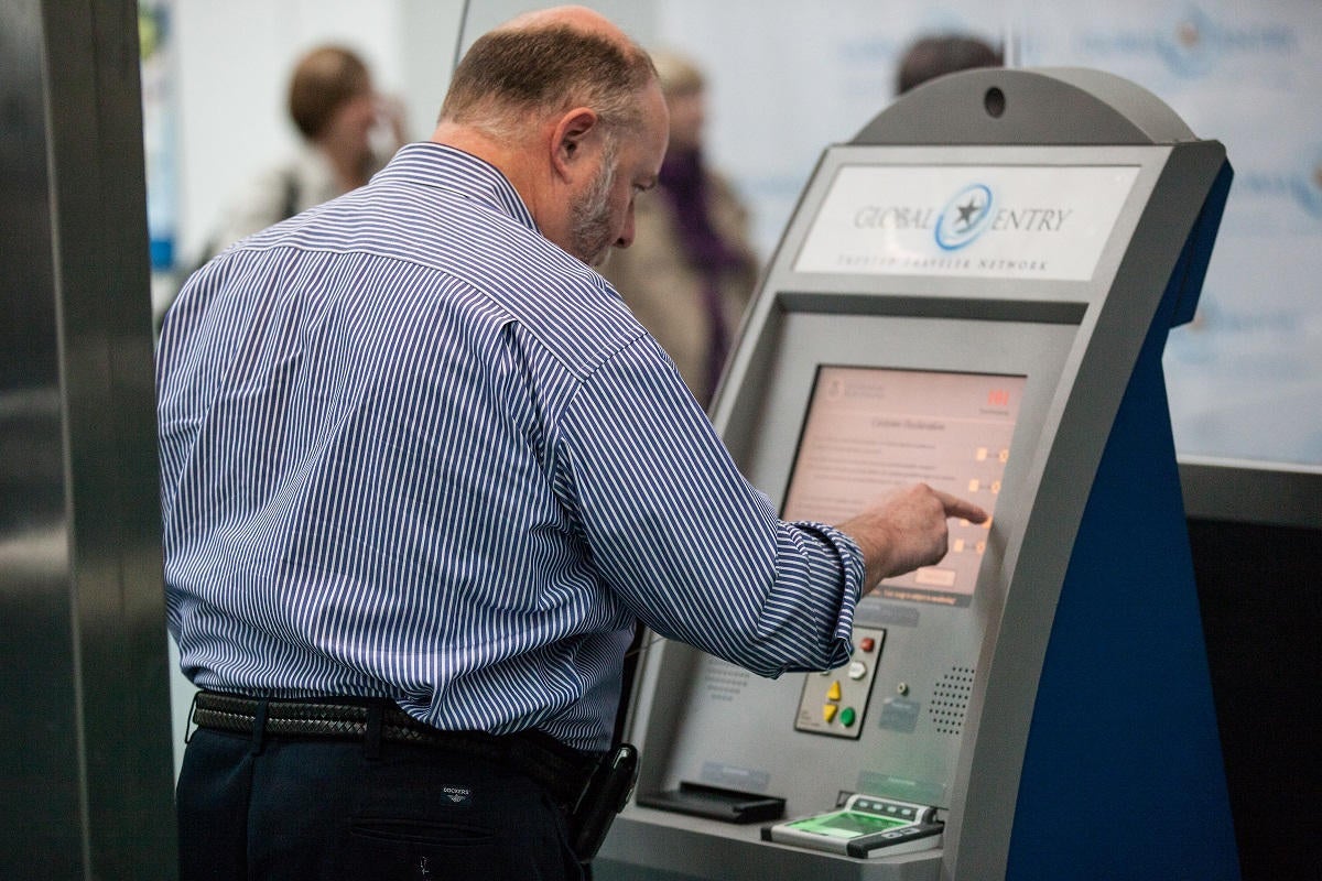 Global Entry Kiosk på ny Liberty International