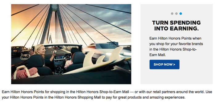 Hilton Honors Shop-to-Earn Mall