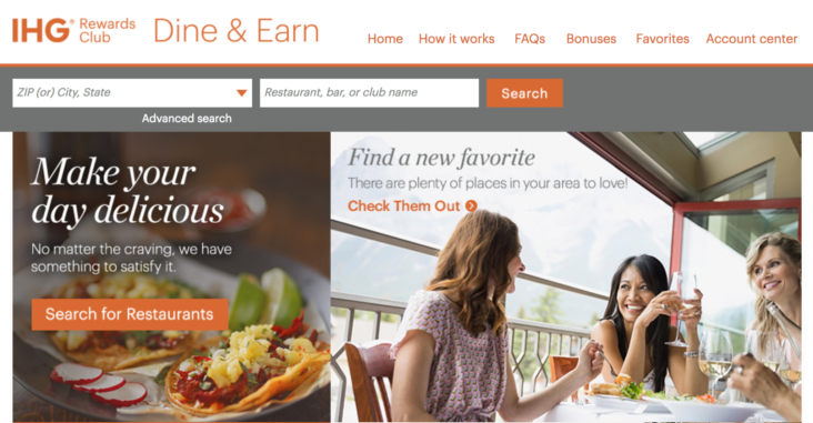 IHG Rewards Club Dining Program Restaurant Search
