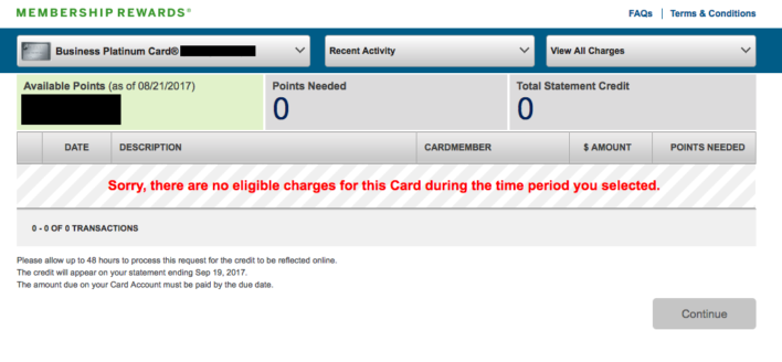 Amex Statement Credit