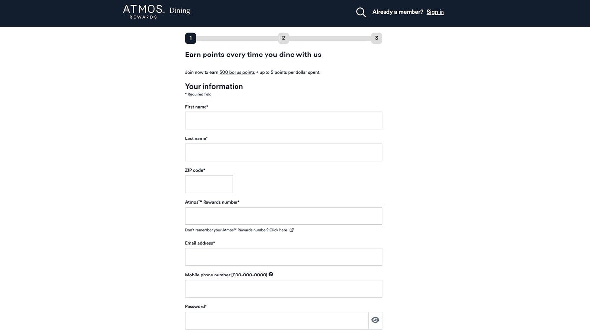 Atmos Rewards dining join