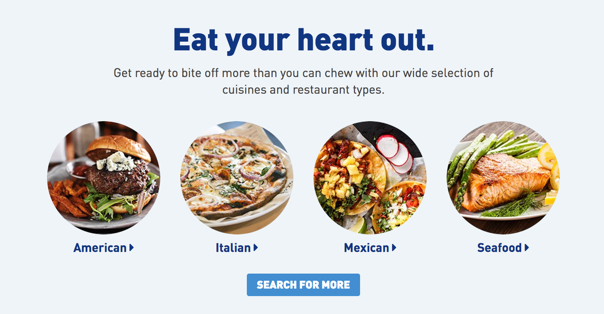 JetBlue Dining Program Restaurant Search
