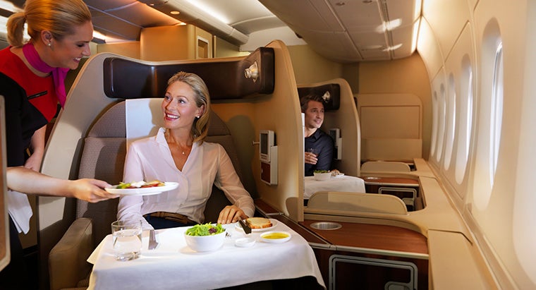 Qantas First Class Dining