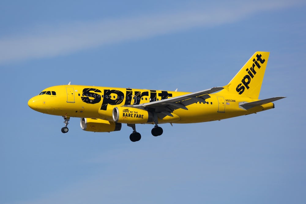 Spirit Airlines Plane In Flight