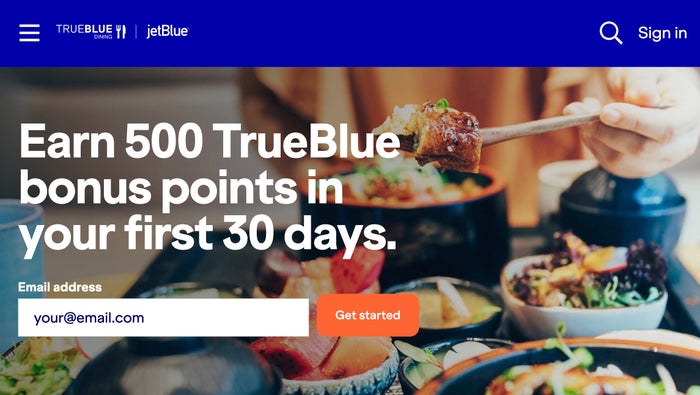 jetblue trueblue dining bonus