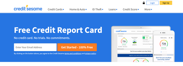 Credit Sesame Credit Report Card