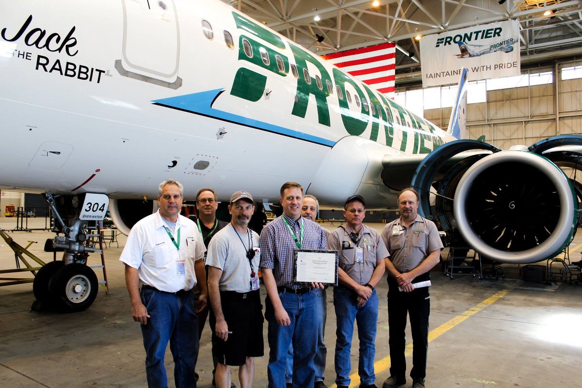 Frontier's Technical Operations Team Receiving the FAA Diamond Award