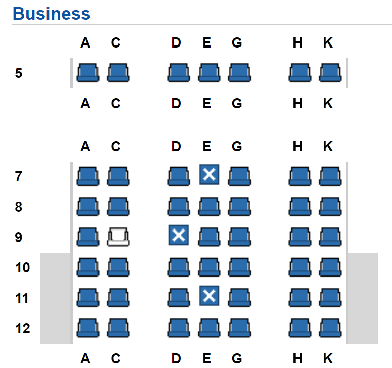 JAL 777-300ER Business Class Seat Map