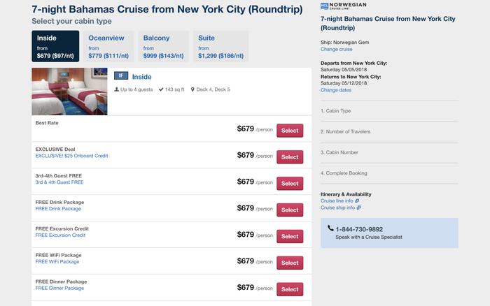 Orbitz Cruise Extras