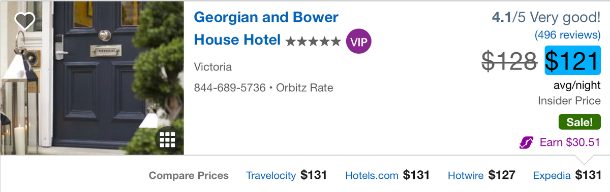 Orbitz Hotel VIP Insider Price Icons