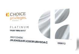 Choice Privileges Platinum member card