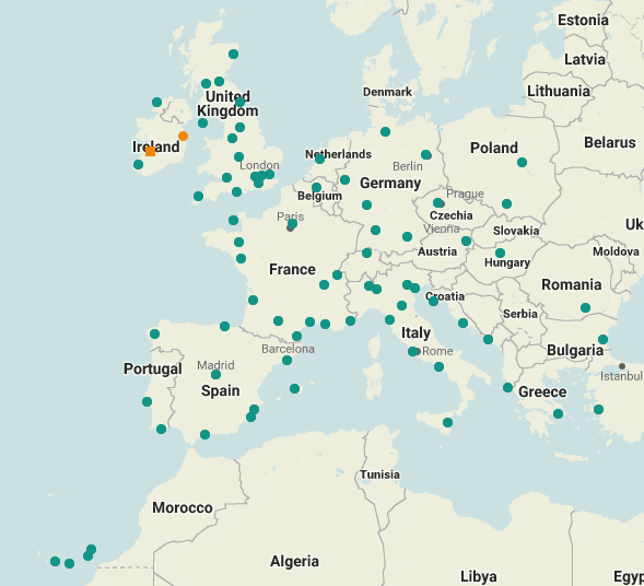Aer Lingus Europe Route Map