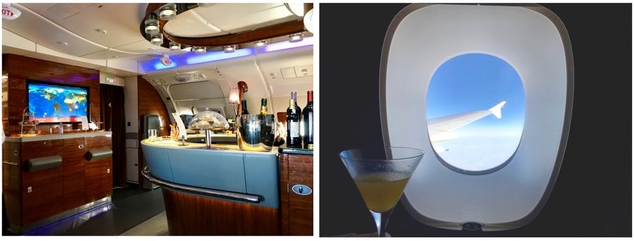 Emirates First Class A380 - At The Onboard Bar