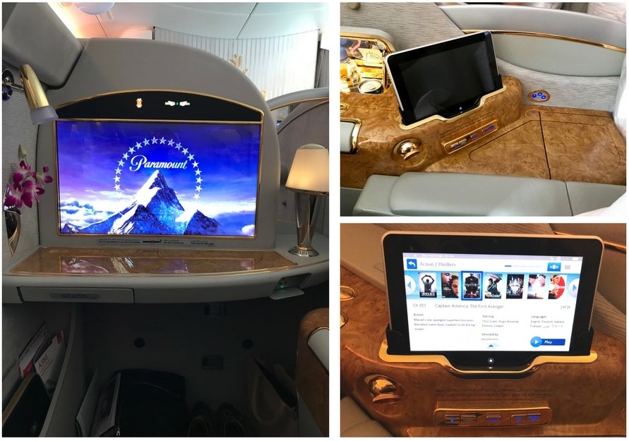 Emirates First Class A380 - Entertainment & Controls