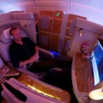 Emirates First Class A380 - Seat 2E Enjoying A Movie