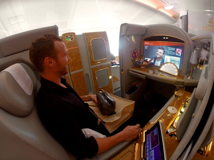 Emirates First Class A380 - Bathroom and Shower