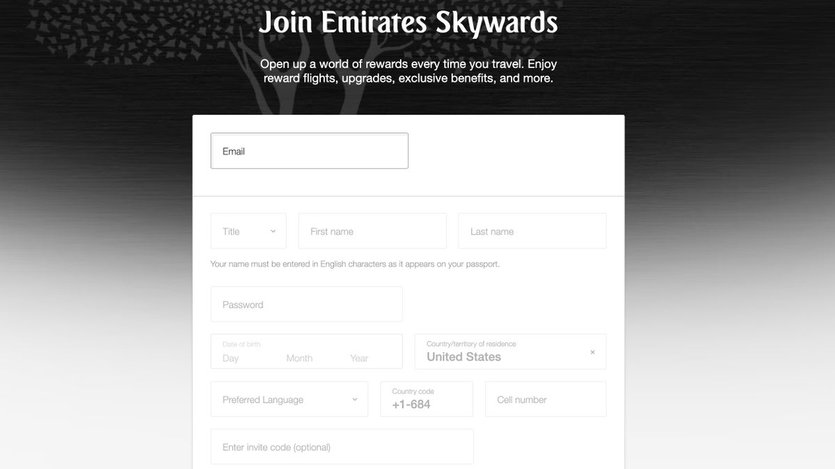 Join Emirates Skywards Emirates Skywards join