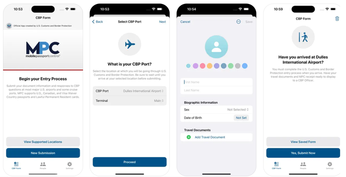 Mobile Passport Control iPhone screenshots