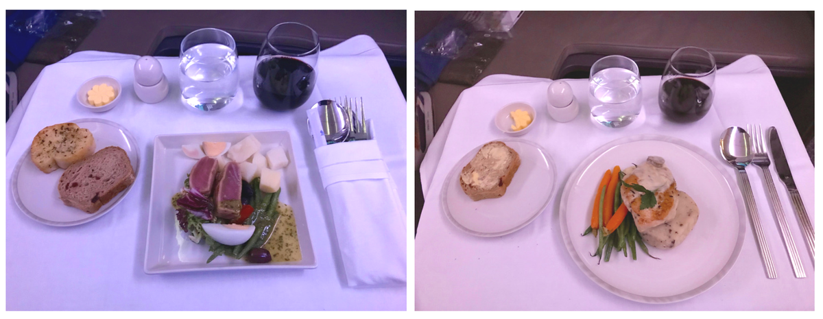 Singapore Airlines Business Class 777 - Appetizer and Main