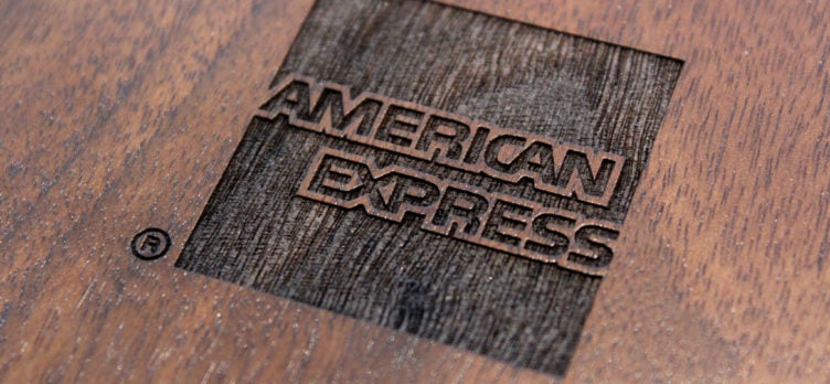 American Express Logo Wood
