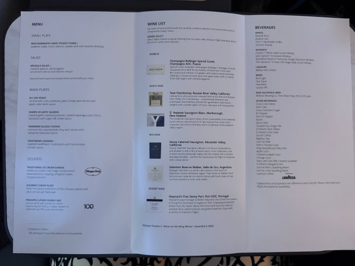 AA 777 300ER DFW JFK Flagship Suite menu AA 777 300ER DFW JFK Flagship Suite menu