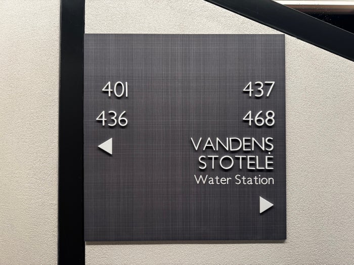 AC Hotel Vilnius hallway sign numbers
