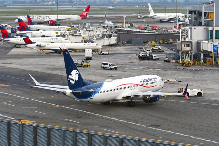 Aeromexico B737 Max 8 Delta Virgin JFK Terminal 4 Aeromexico B737 Max 8 Delta Virgin JFK Terminal 4