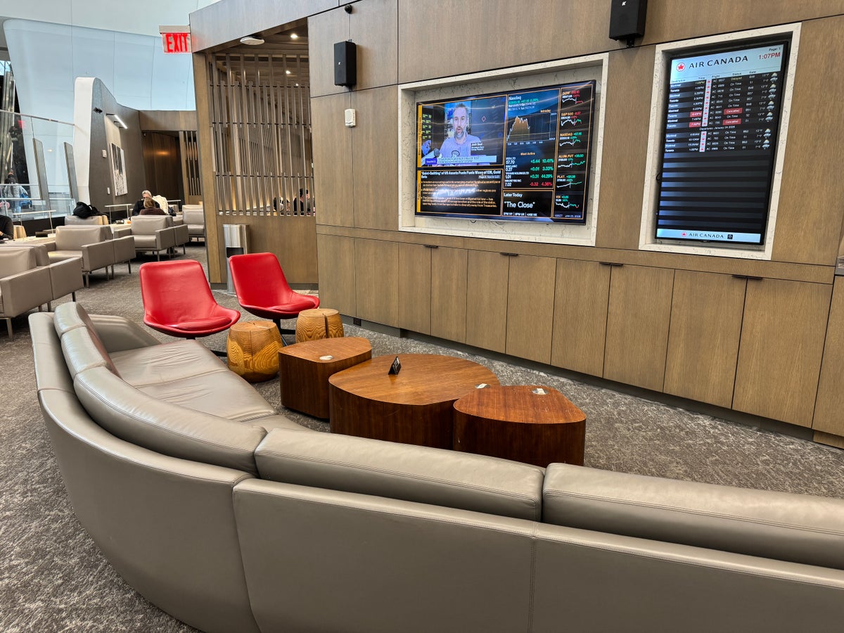 Air Canada Maple Leaf Lounge LGA curved sofa