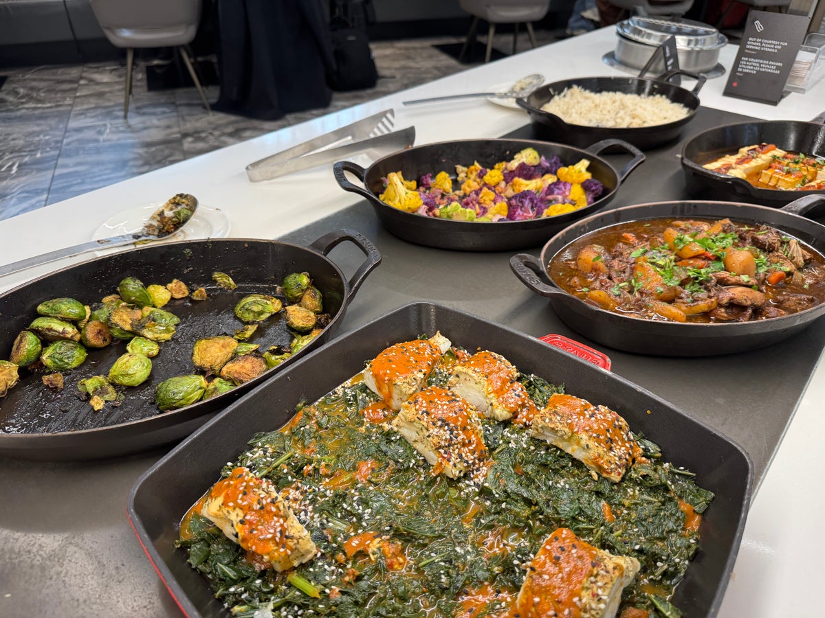 Air Canada Maple Leaf Lounge LGA hot dishes