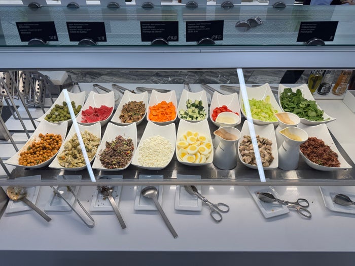 Air Canada Maple Leaf Lounge LGA salad bar Air Canada Maple Leaf Lounge LGA salad bar