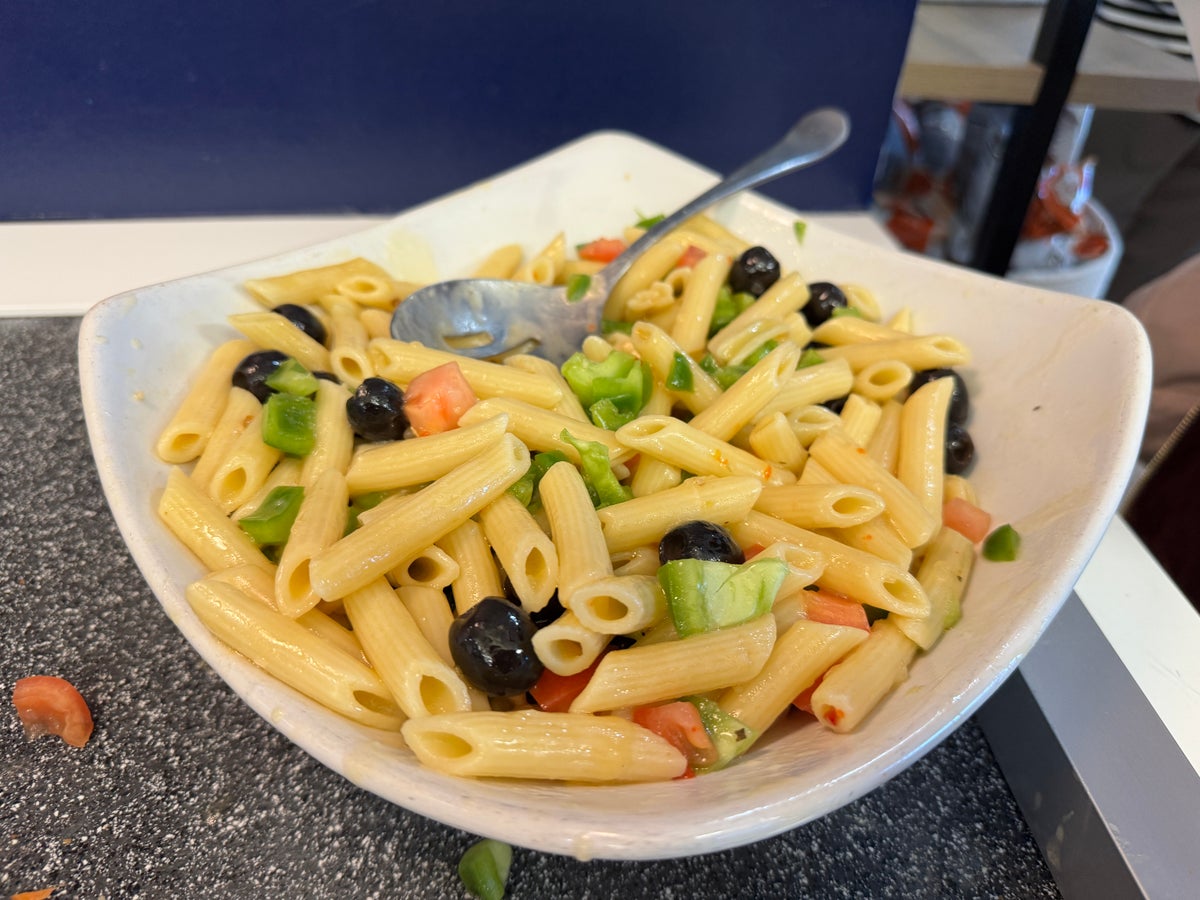 Air France Lounge IAH pasta salad