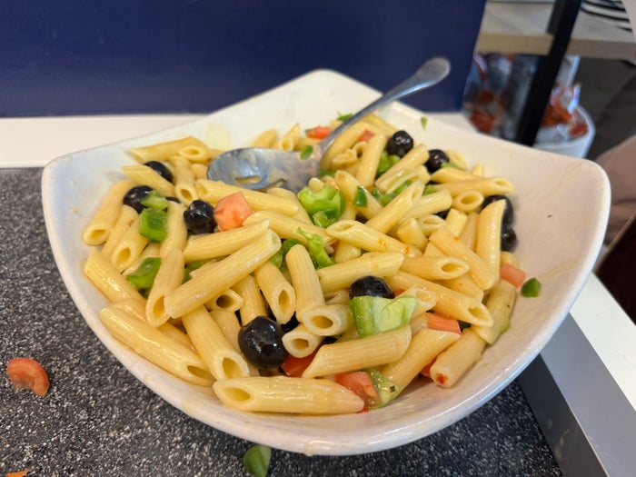 Air France Lounge IAH pasta salad