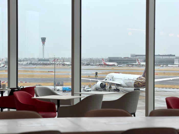 Air France Lounge London Heathrow LHR views from dining