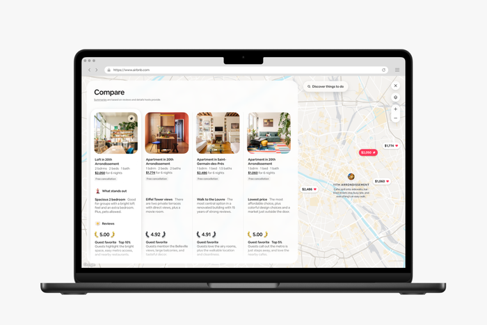 Airbnb app comparison desktop mockup Airbnb app comparison desktop mockup