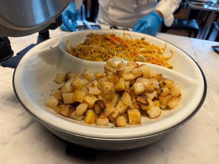 Al Mourjan Lounge DOH buffet potatoes noodles Al Mourjan Lounge DOH buffet potatoes noodles
